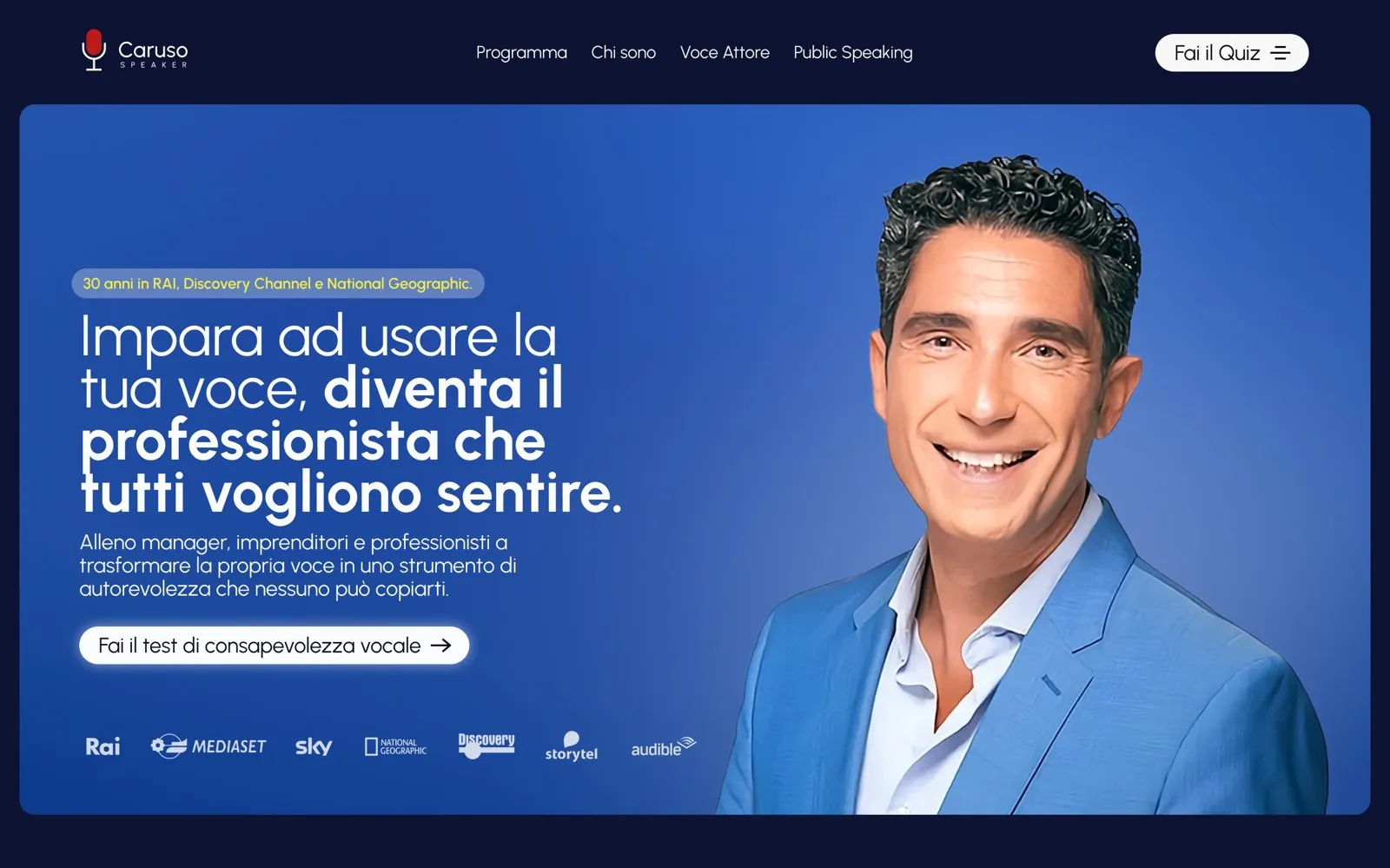 La nuova prima schermata di Caruso Speaker