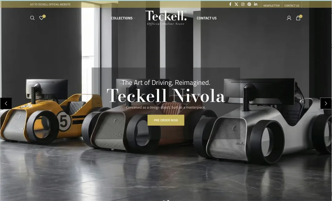 La prima schermata del sito di Teckell