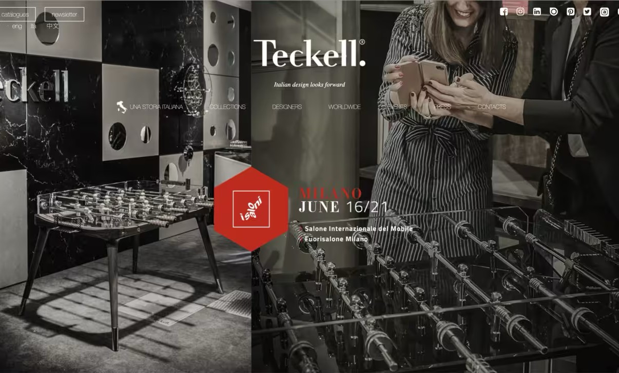 La prima schermata del sito di Teckell prima del progetto